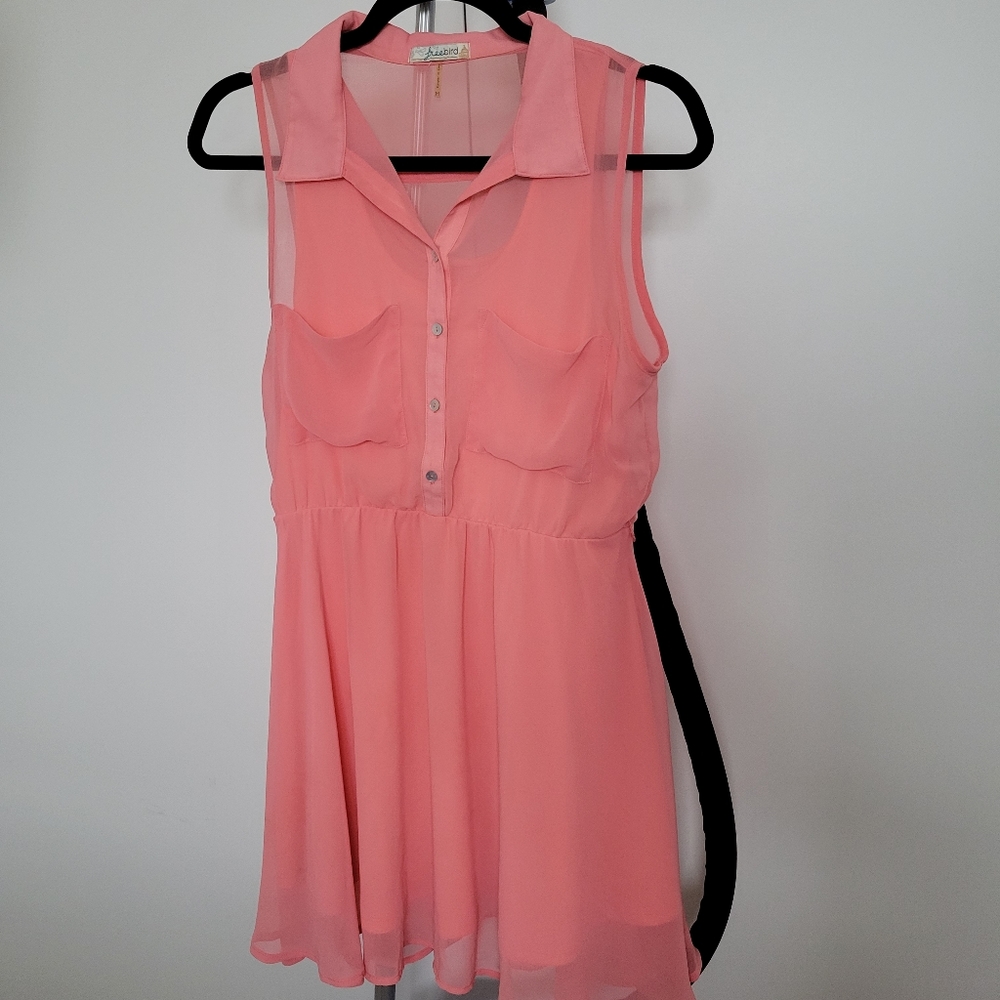 Salmon collared dress